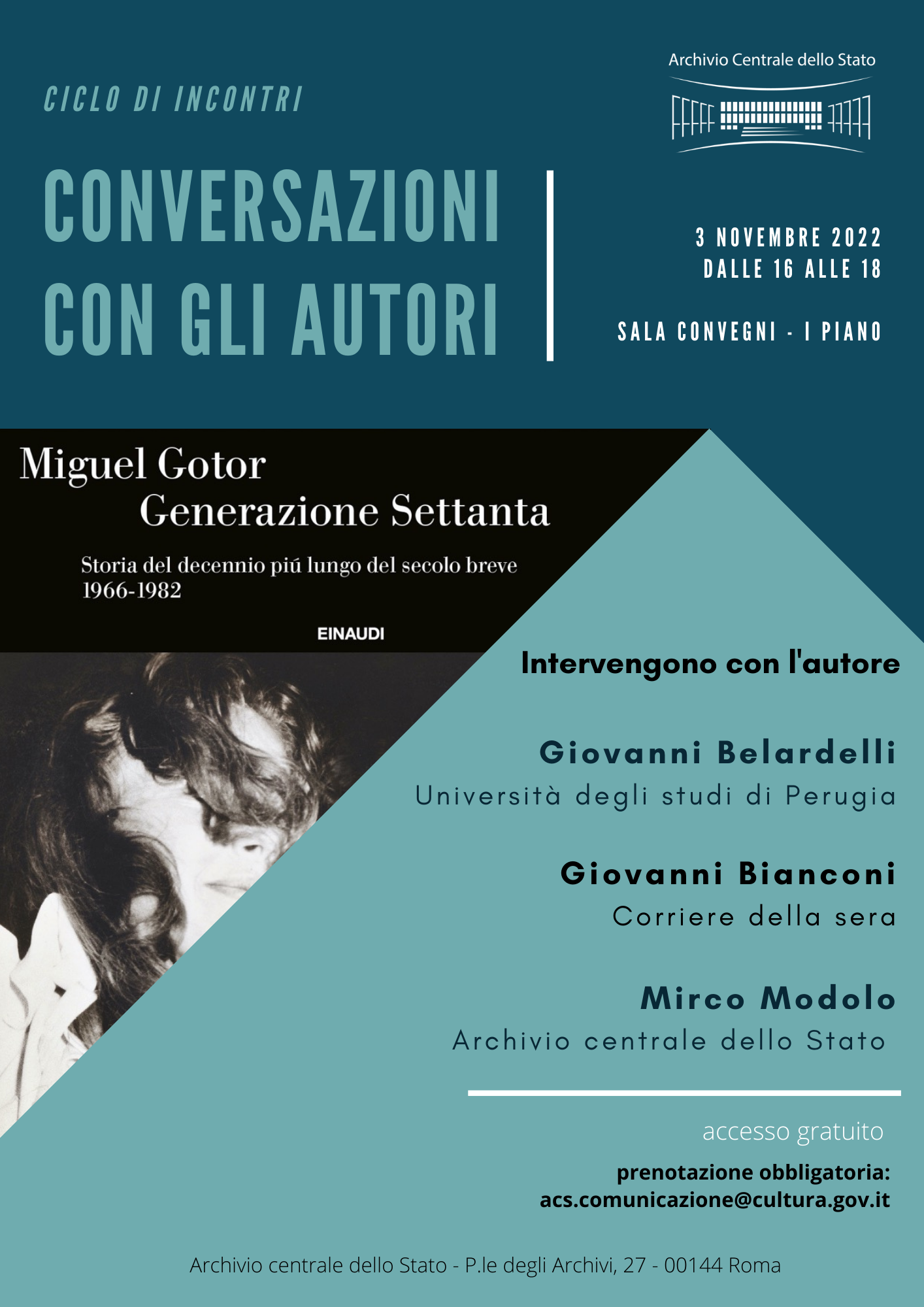 Conversazioni con gli autori: Miguel Gotor. Generazione Settanta.